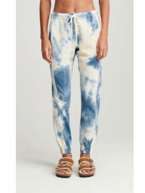 sundays Cream and Light Blue Tie-Dye Sweatpants
